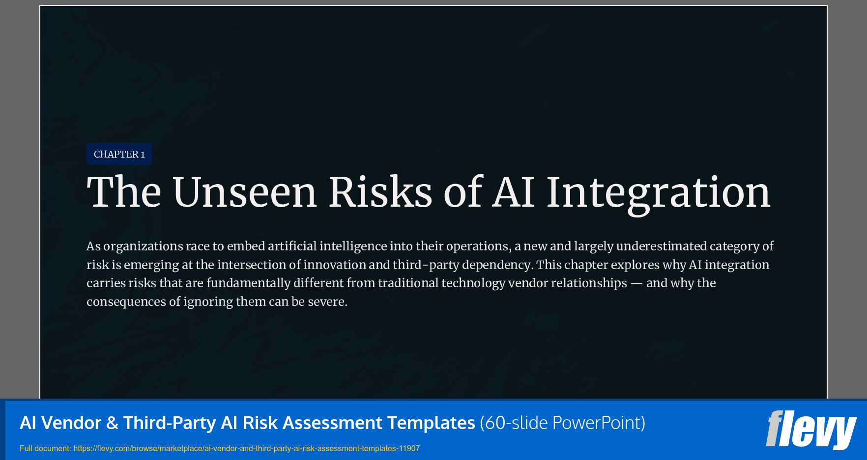 AI Vendor & Third-Party AI Risk Assessment Templates (60-slide PPT PowerPoint presentation template (PPTX)) Preview Image