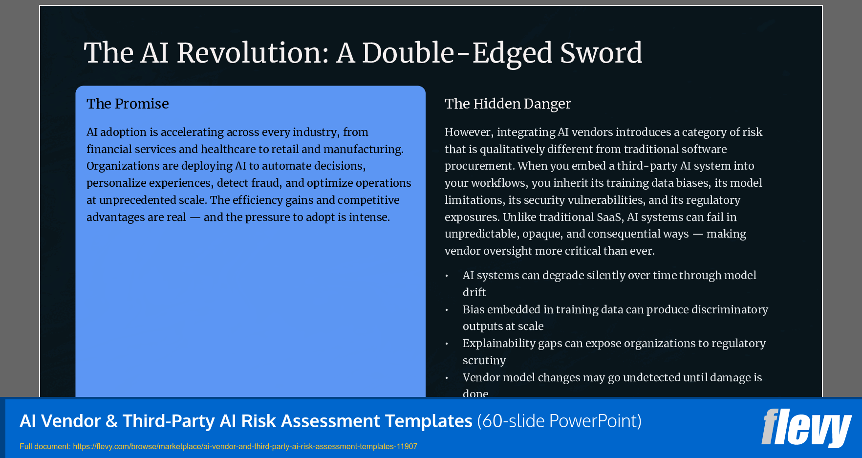 AI Vendor & Third-Party AI Risk Assessment Templates (60-slide PPT PowerPoint presentation template (PPTX)) Preview Image