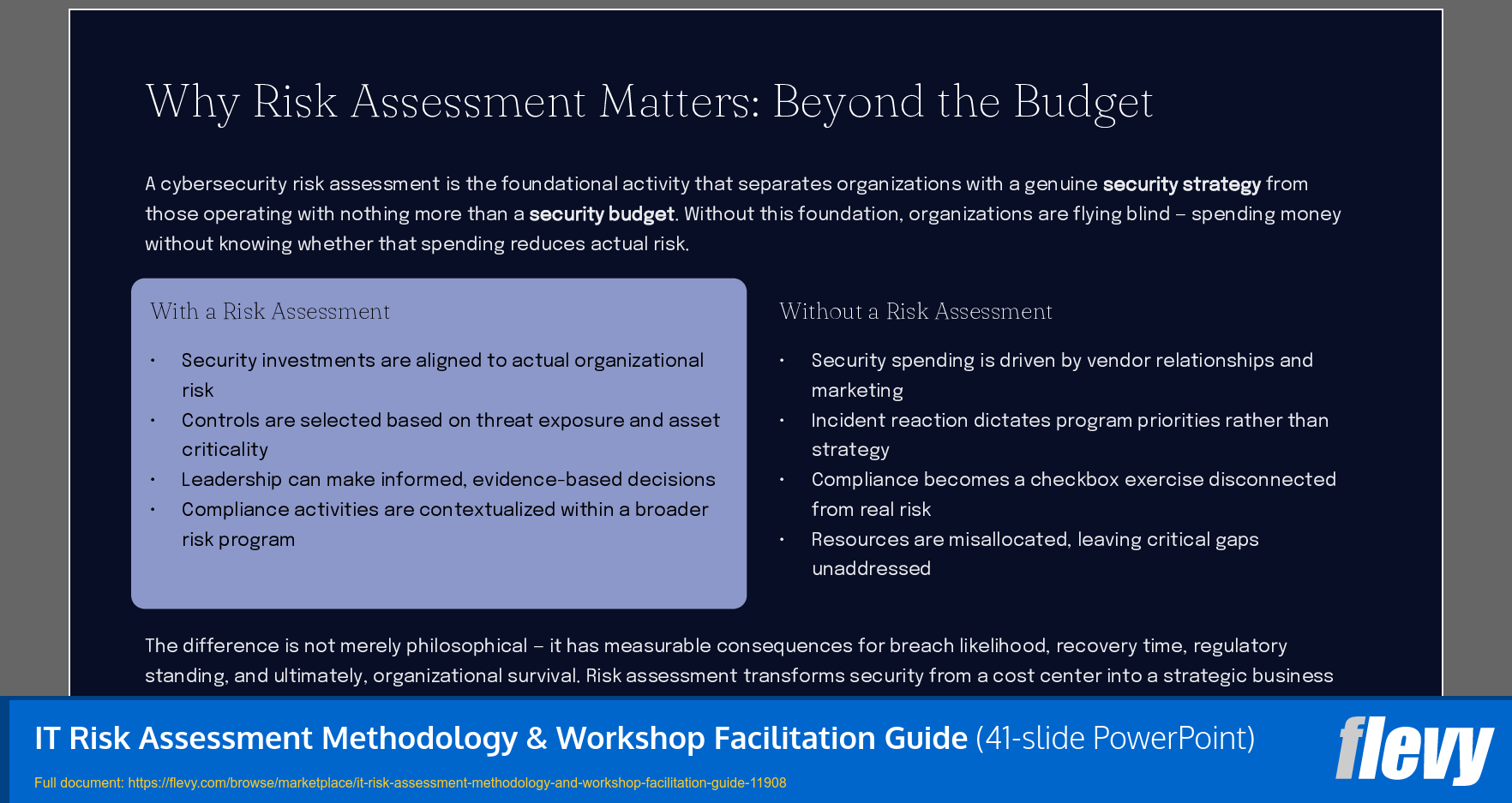 IT Risk Assessment Methodology & Workshop Facilitation Guide (41-slide PPT PowerPoint presentation template (PPTX)) Preview Image