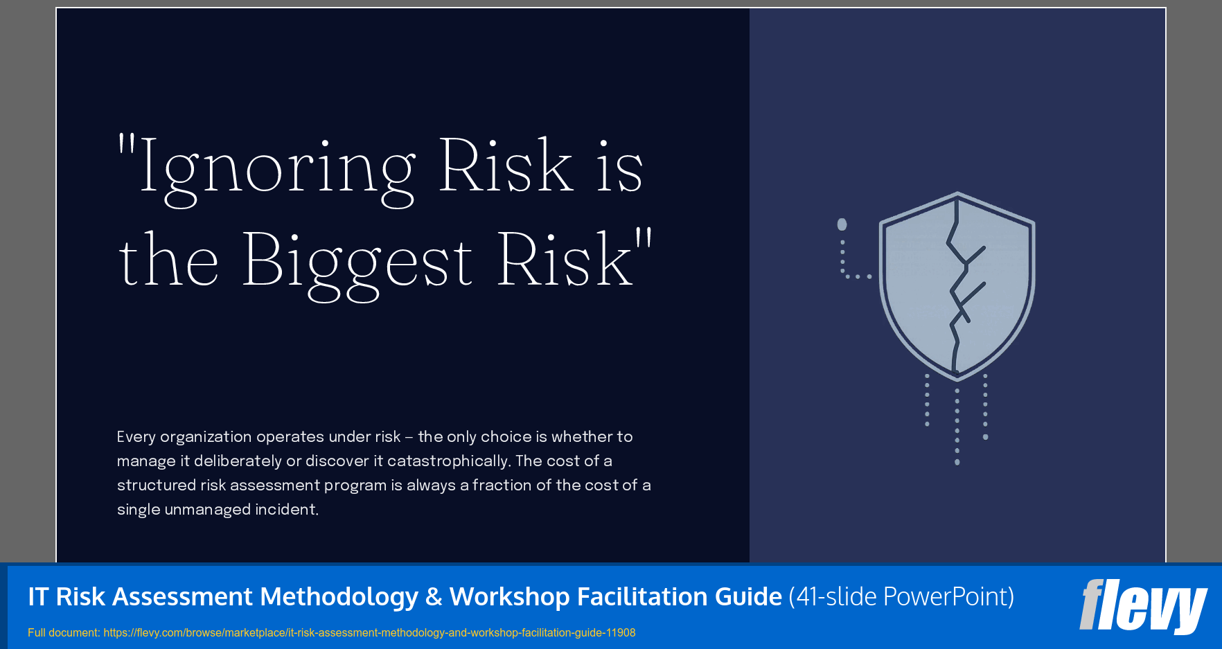 IT Risk Assessment Methodology & Workshop Facilitation Guide (41-slide PPT PowerPoint presentation template (PPTX)) Preview Image