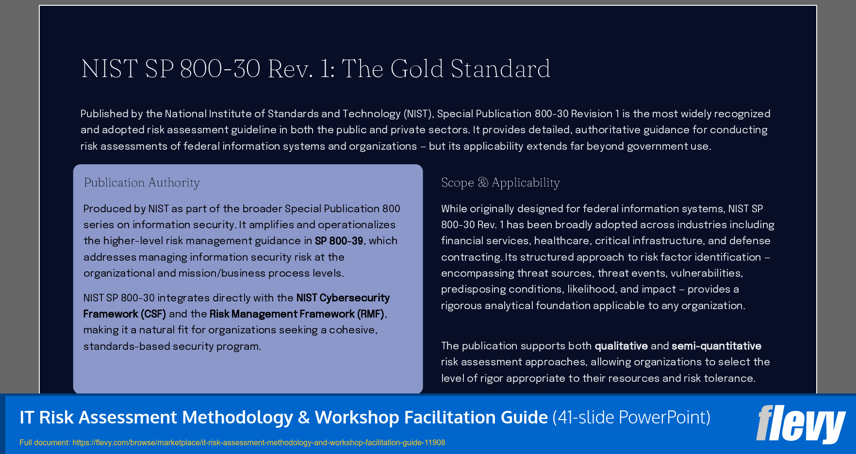 IT Risk Assessment Methodology & Workshop Facilitation Guide (41-slide PPT PowerPoint presentation template (PPTX)) Preview Image