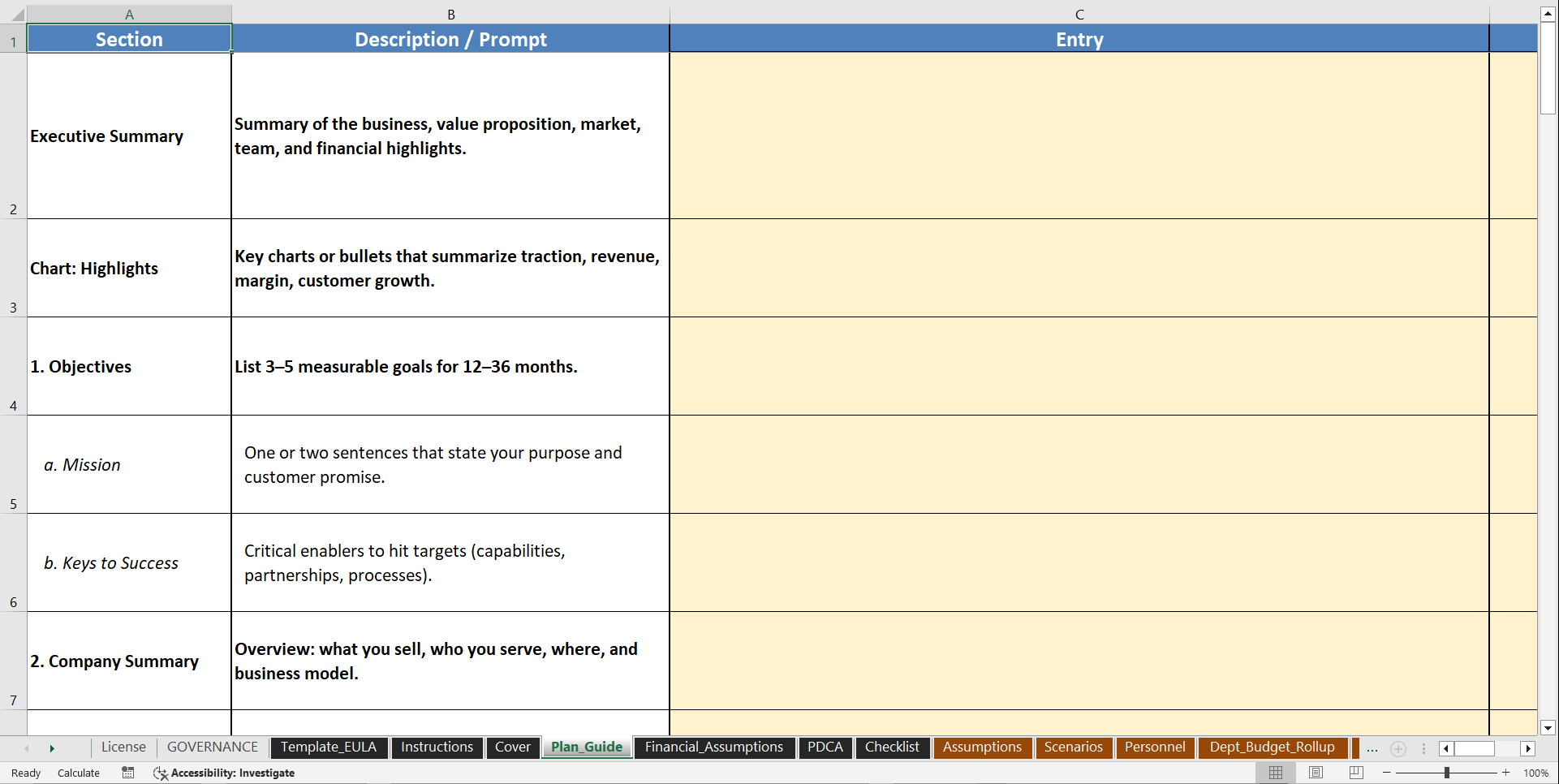 Financial Model 3-Statement Forecast (BPGFM Pro) (Excel template (XLSM)) Preview Image
