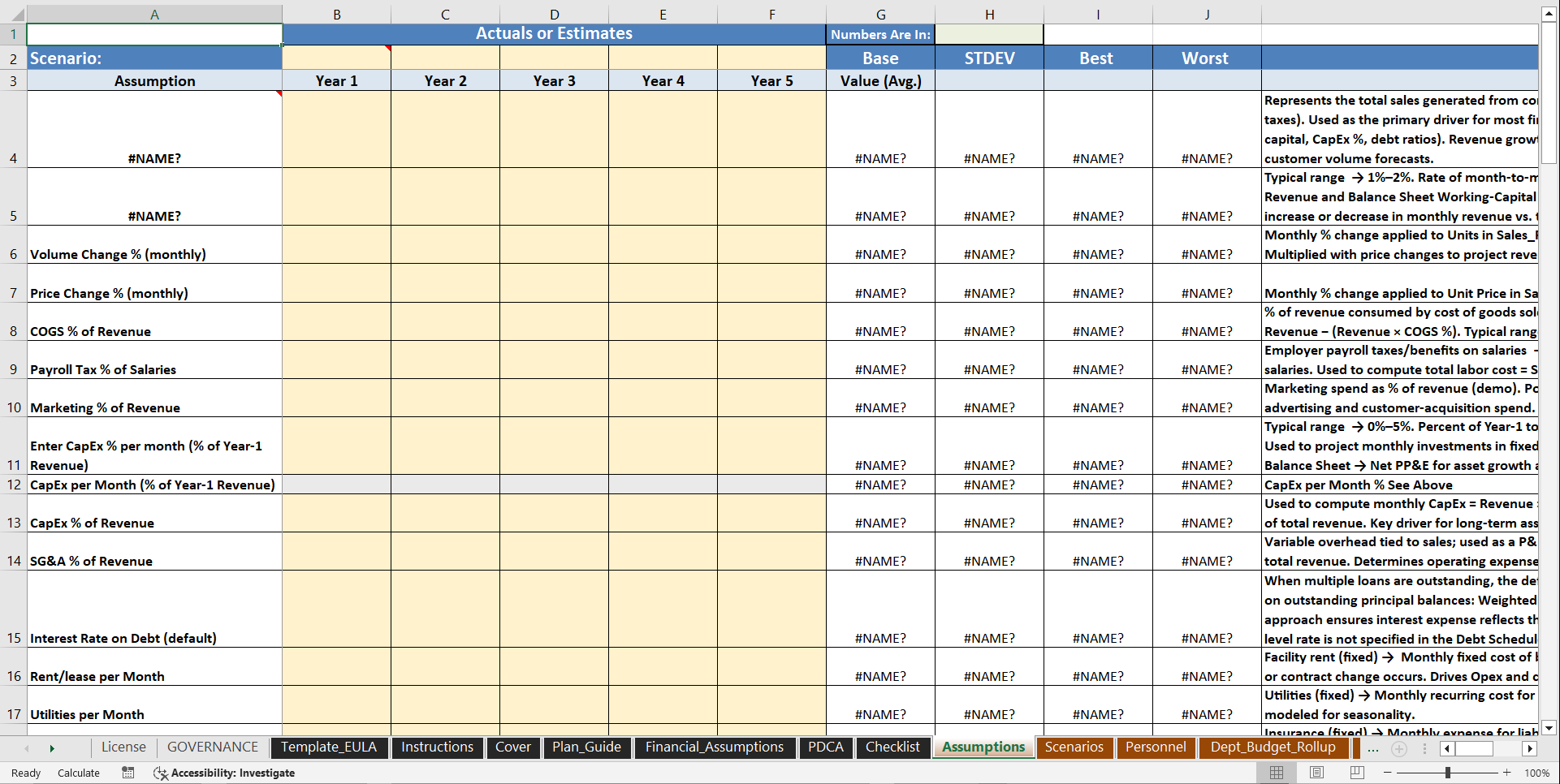 Financial Model 3-Statement Forecast (BPGFM Pro) (Excel template (XLSM)) Preview Image