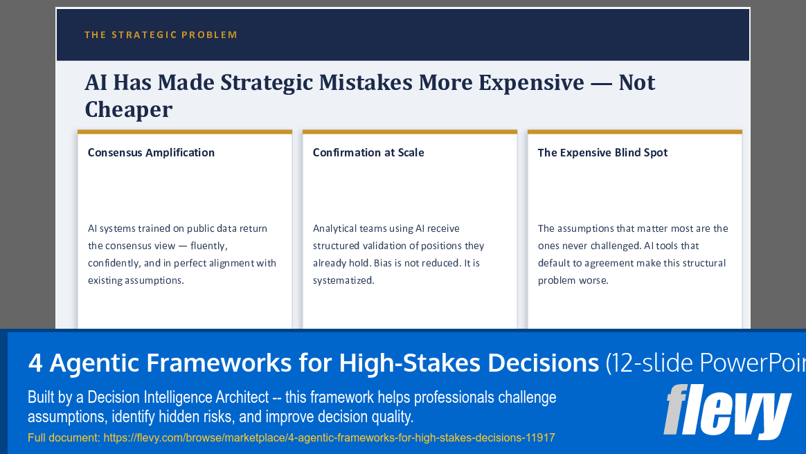 4 Agentic Frameworks for High-Stakes Decisions (12-slide PPT PowerPoint presentation template (PPTX)) Preview Image