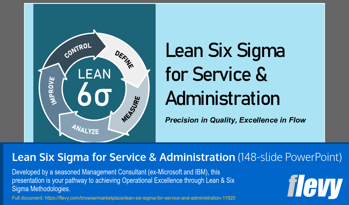 Lean Six Sigma for Service & Administration (148-slide PPT PowerPoint presentation template (PPTX)) Preview Image