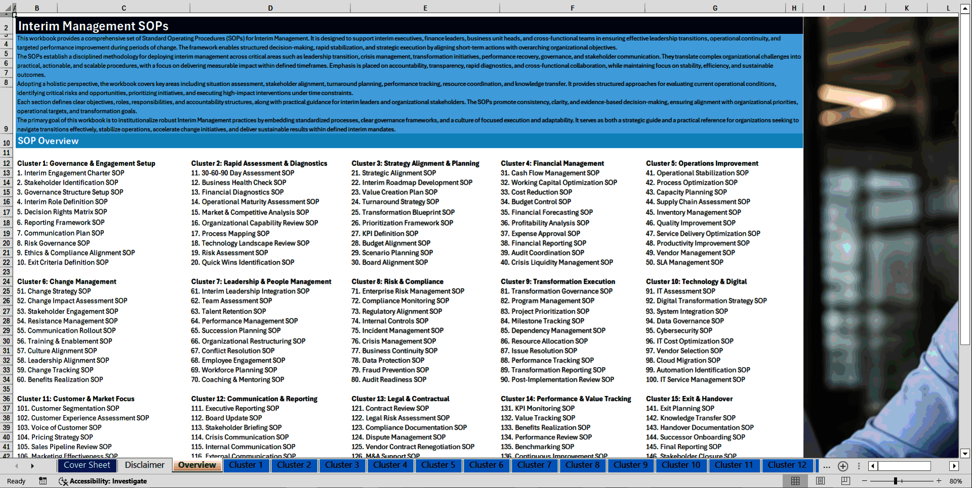100+ Interim Management SOPs (Excel template (XLSX)) Preview Image