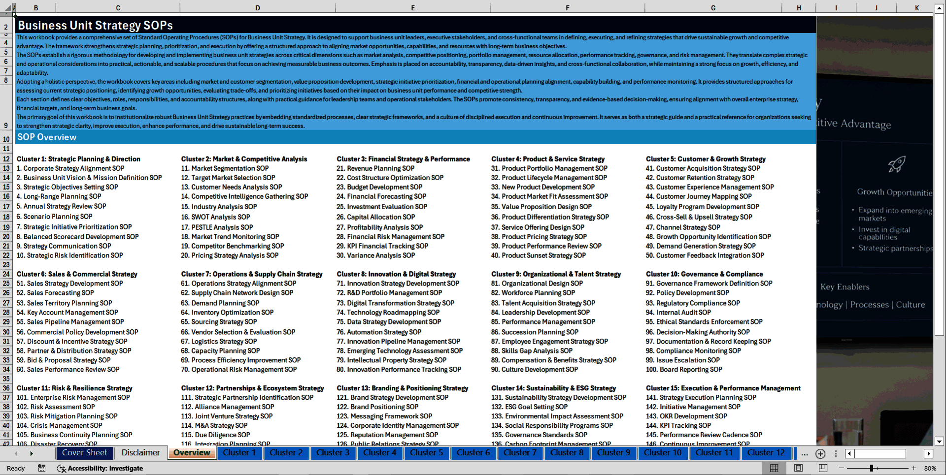 100+ Business Unit Strategy SOPs (Excel template (XLSX)) Preview Image