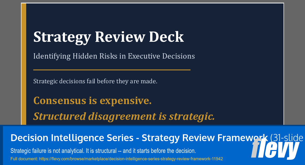 Decision Intelligence Series - Strategy Review Framework (31-slide PPT PowerPoint presentation template (PPTX)) Preview Image