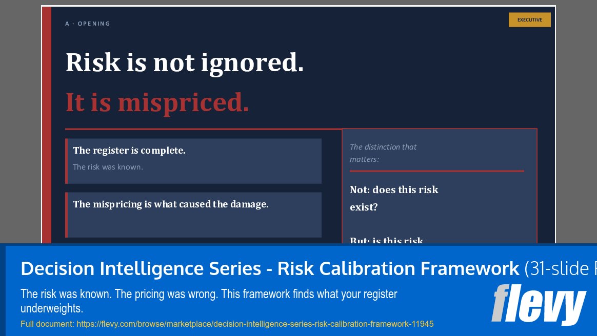 Decision Intelligence Series - Risk Calibration Framework (31-slide PPT PowerPoint presentation template (PPTX)) Preview Image