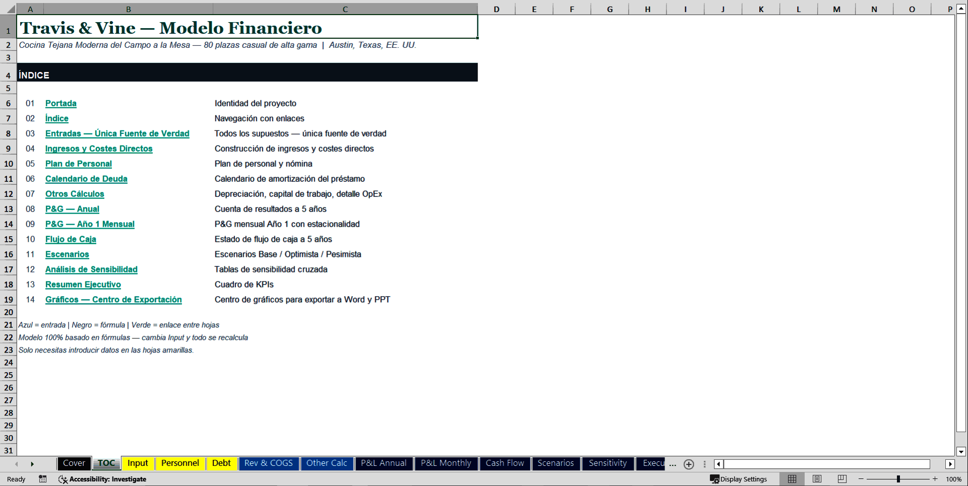 Pack de Viabilidad para Restaurante - Bancarizable (Excel template (XLSX)) Preview Image