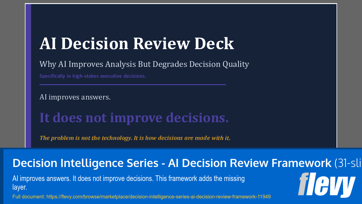 Decision Intelligence Series - AI Decision Review Framework (31-slide PPT PowerPoint presentation template (PPTX)) Preview Image