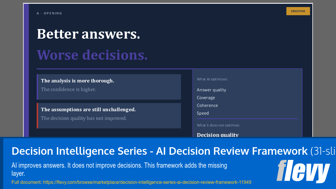Decision Intelligence Series - AI Decision Review Framework (31-slide PPT PowerPoint presentation template (PPTX)) Preview Image