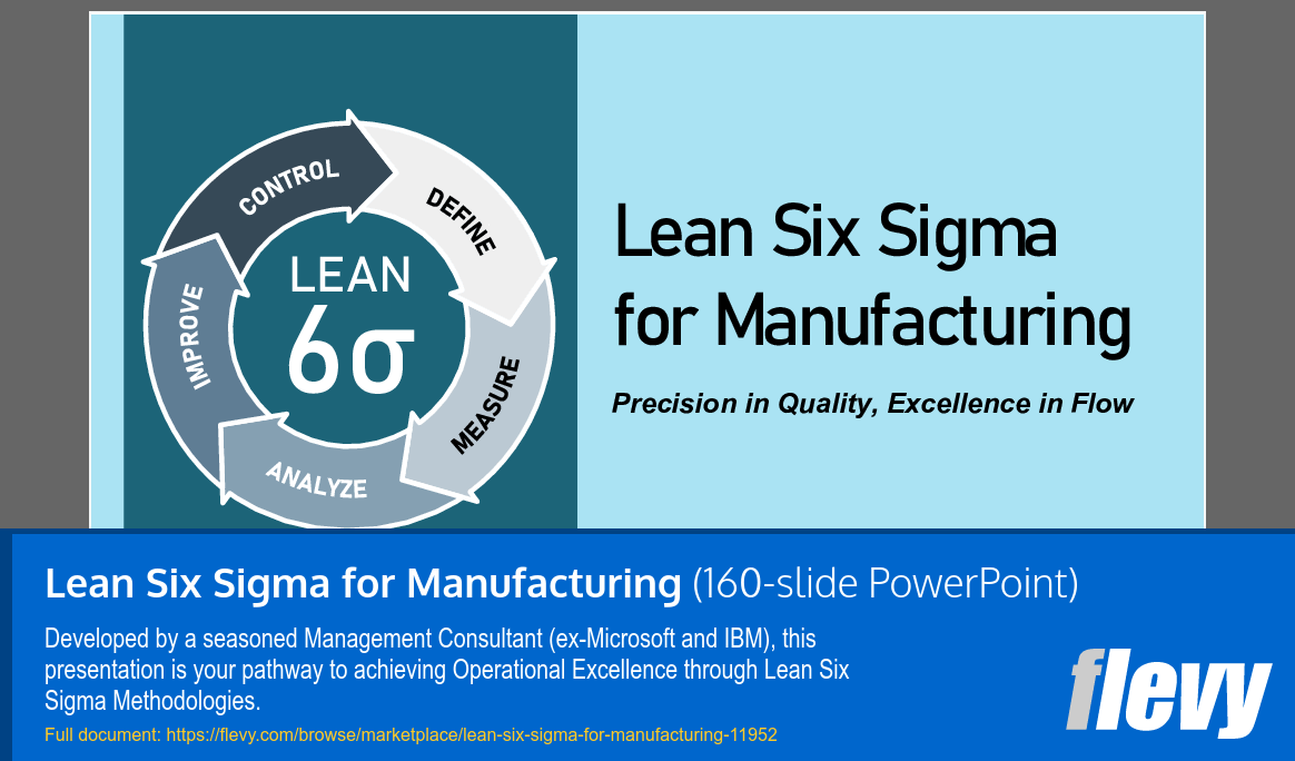 Lean Six Sigma for Manufacturing (160-slide PPT PowerPoint presentation template (PPTX)) Preview Image