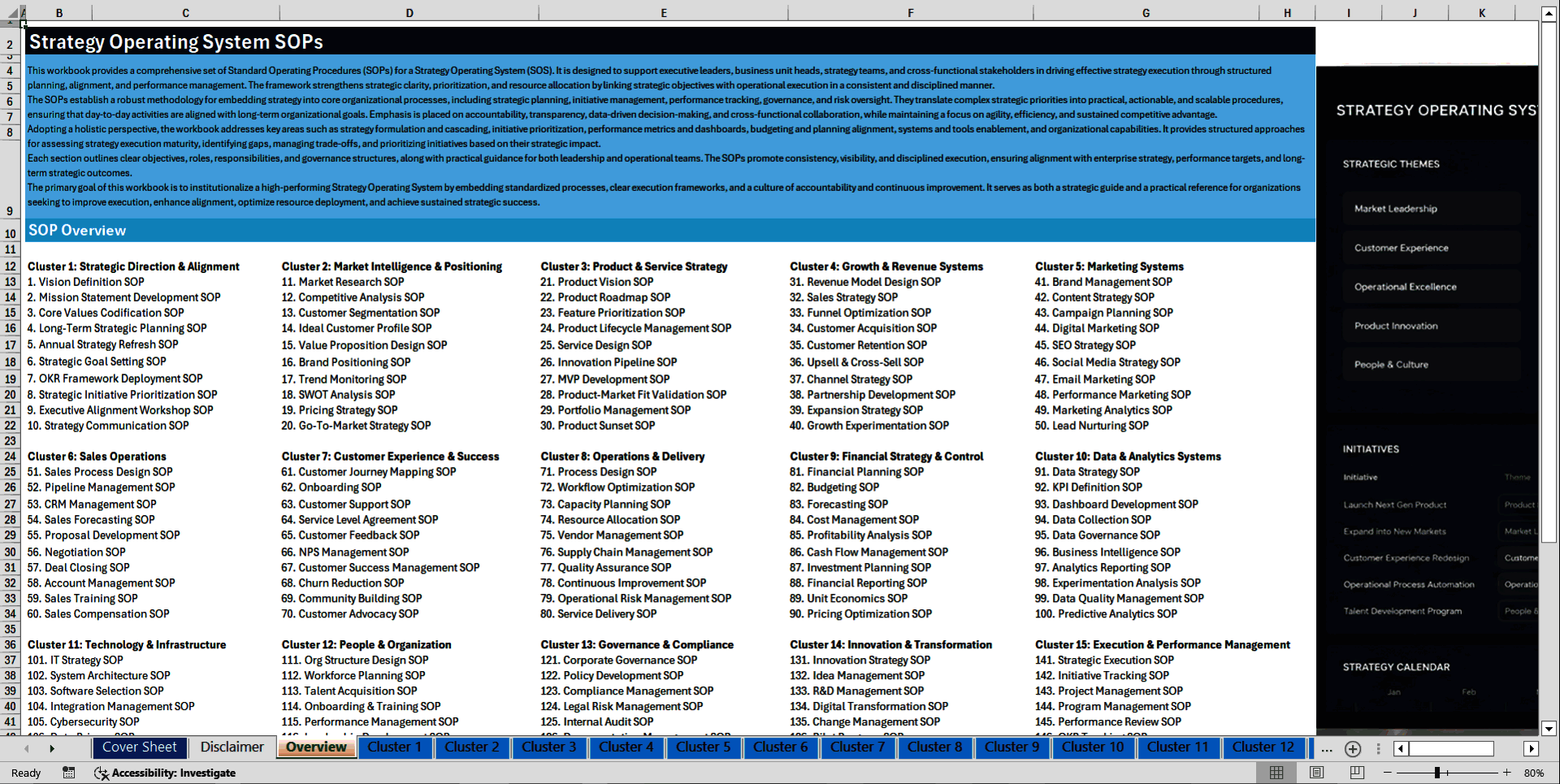 100+ Strategy Operating System SOPs (Excel template (XLSX)) Preview Image