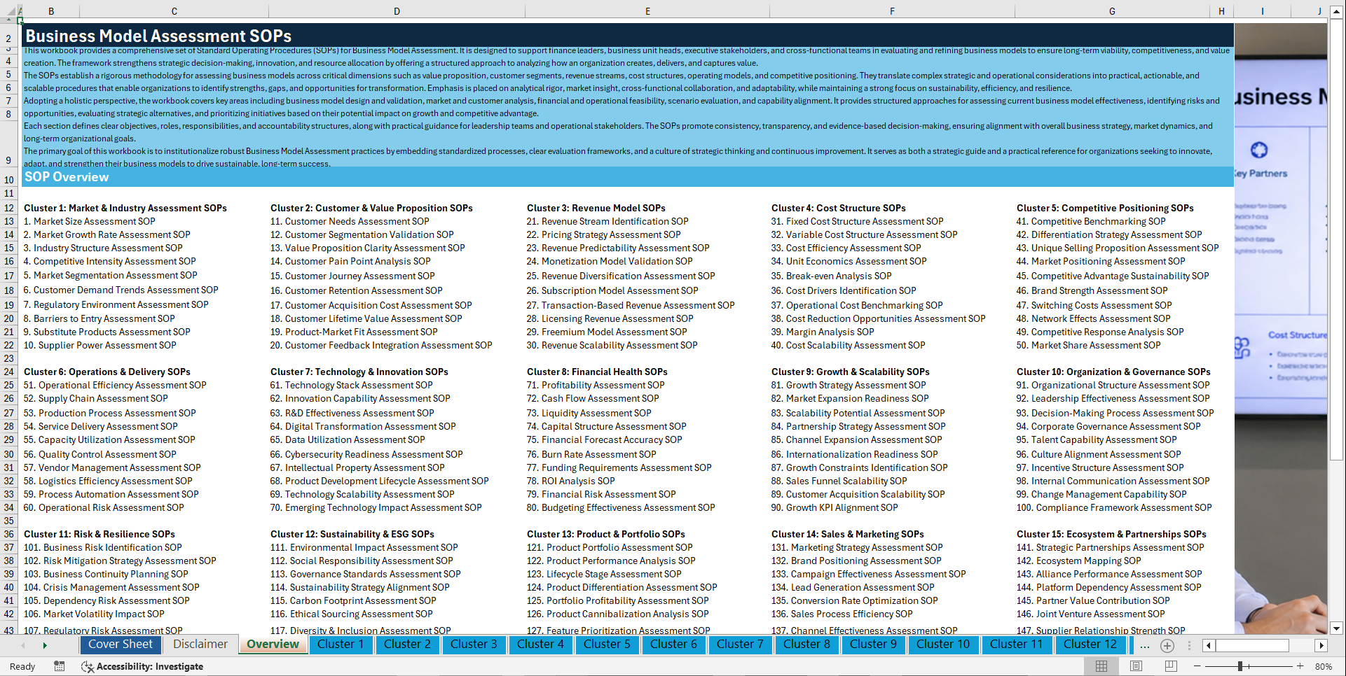 100+ Business Model Assessment SOPs (Excel template (XLSX)) Preview Image