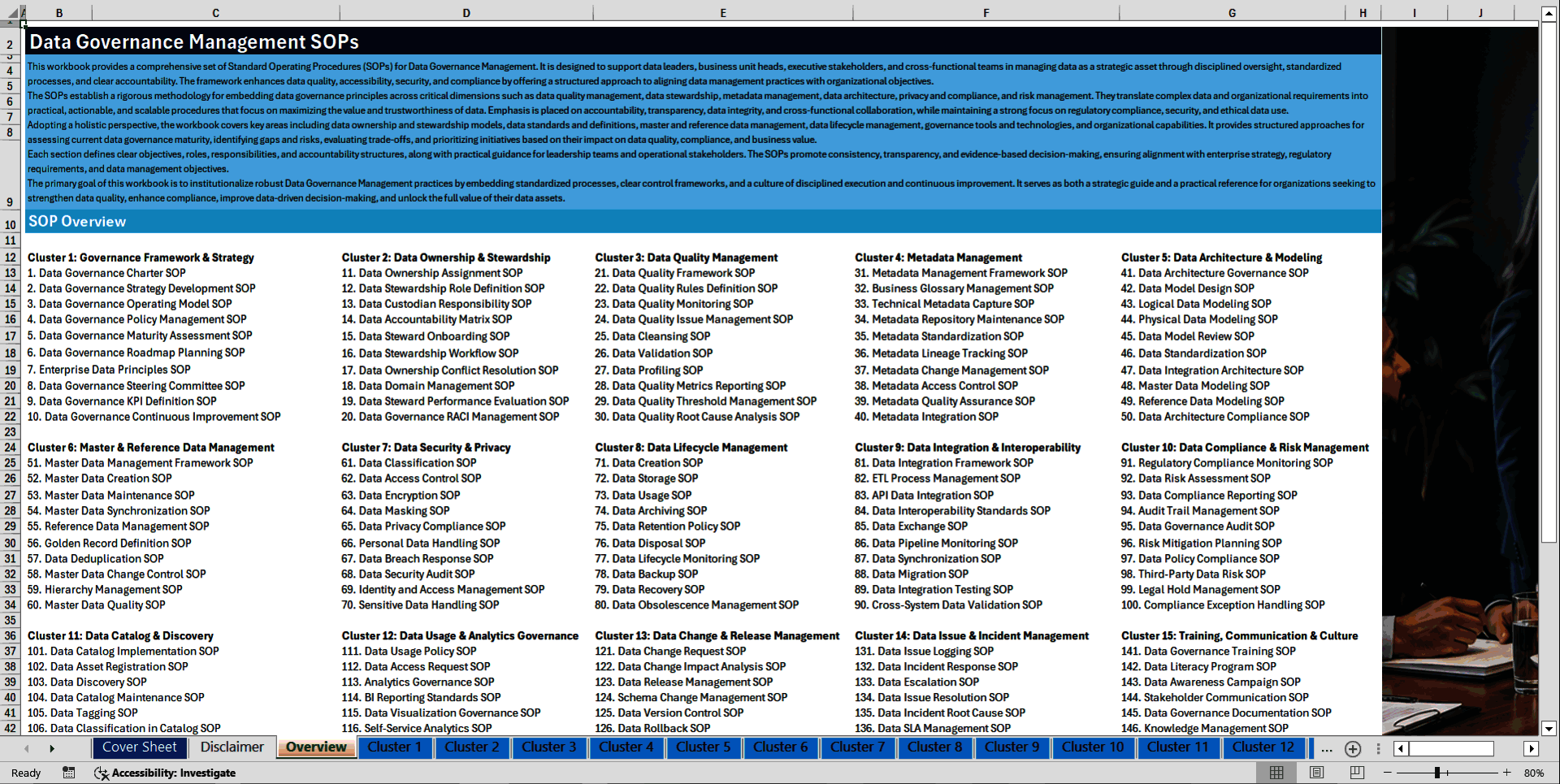 100+ Data Governance Management SOPs (Excel template (XLSX)) Preview Image