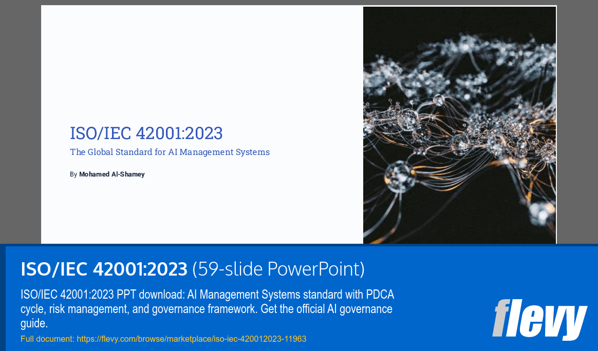 ISO/IEC 42001:2023 (59-slide PPT PowerPoint presentation template (PPTX)) Preview Image