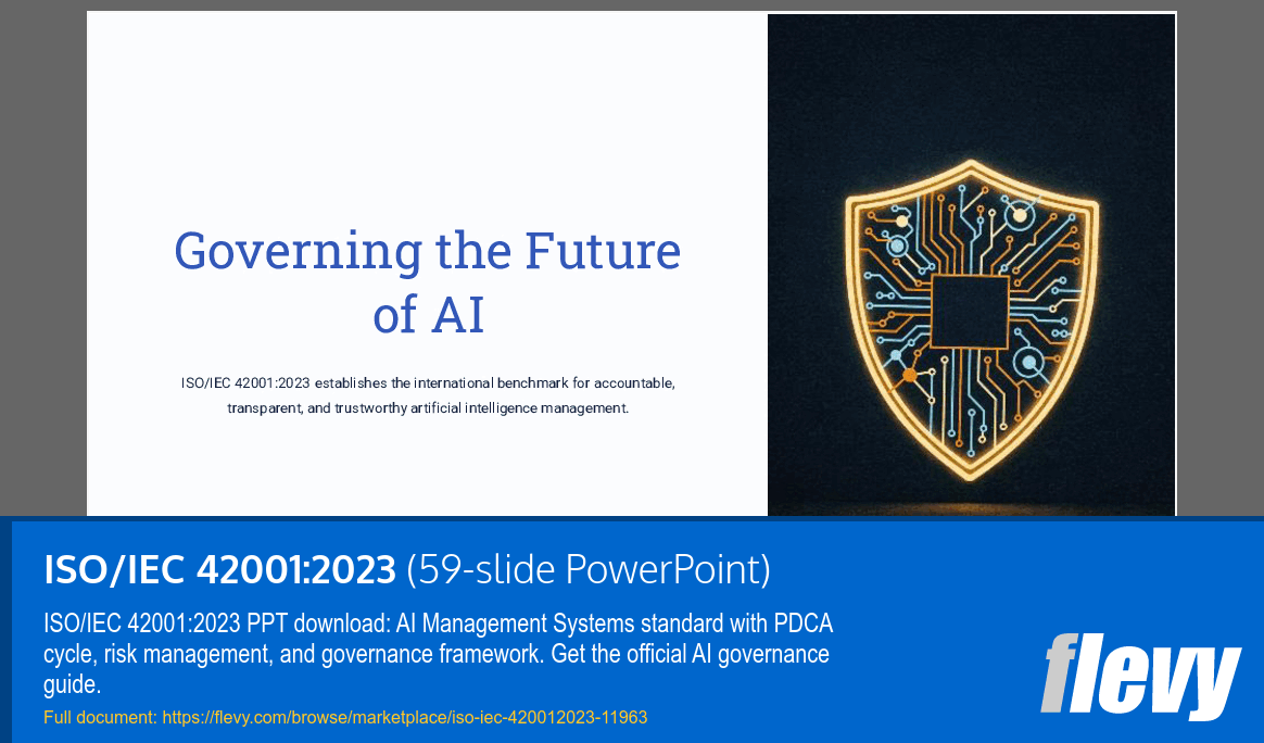 ISO/IEC 42001:2023 (59-slide PPT PowerPoint presentation template (PPTX)) Preview Image