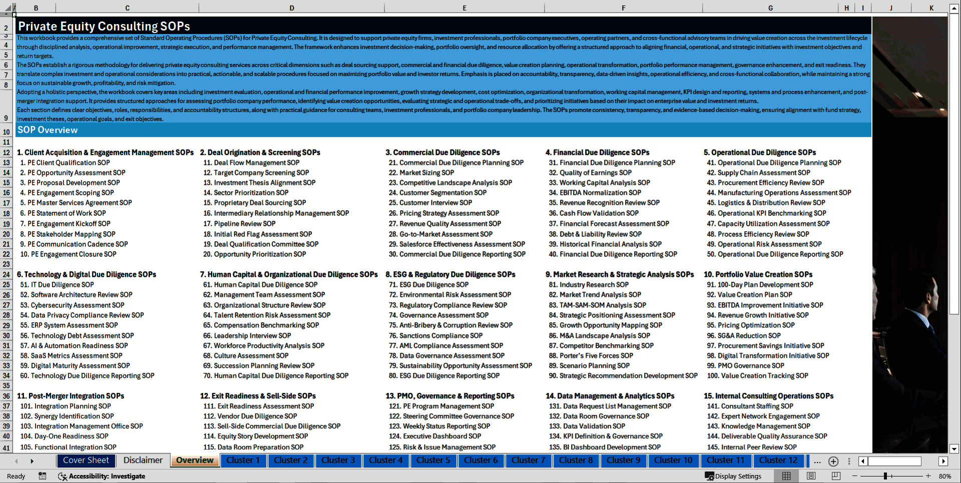 100+ Private Equity Consulting SOPs (Excel template (XLSX)) Preview Image