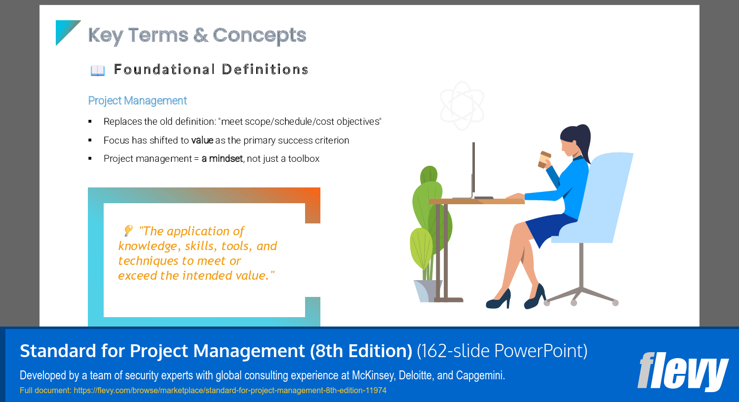 Standard for Project Management (8th Edition) (162-slide PPT PowerPoint presentation template (PPTX)) Preview Image