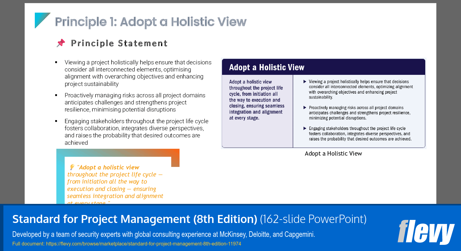 Standard for Project Management (8th Edition) (162-slide PPT PowerPoint presentation template (PPTX)) Preview Image