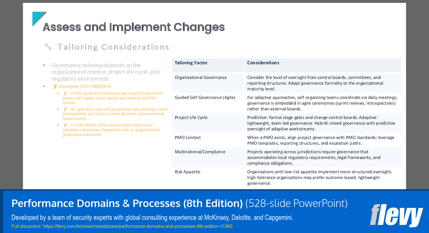 Performance Domains & Processes (8th Edition) (528-slide PPT PowerPoint presentation template (PPTX)) Preview Image
