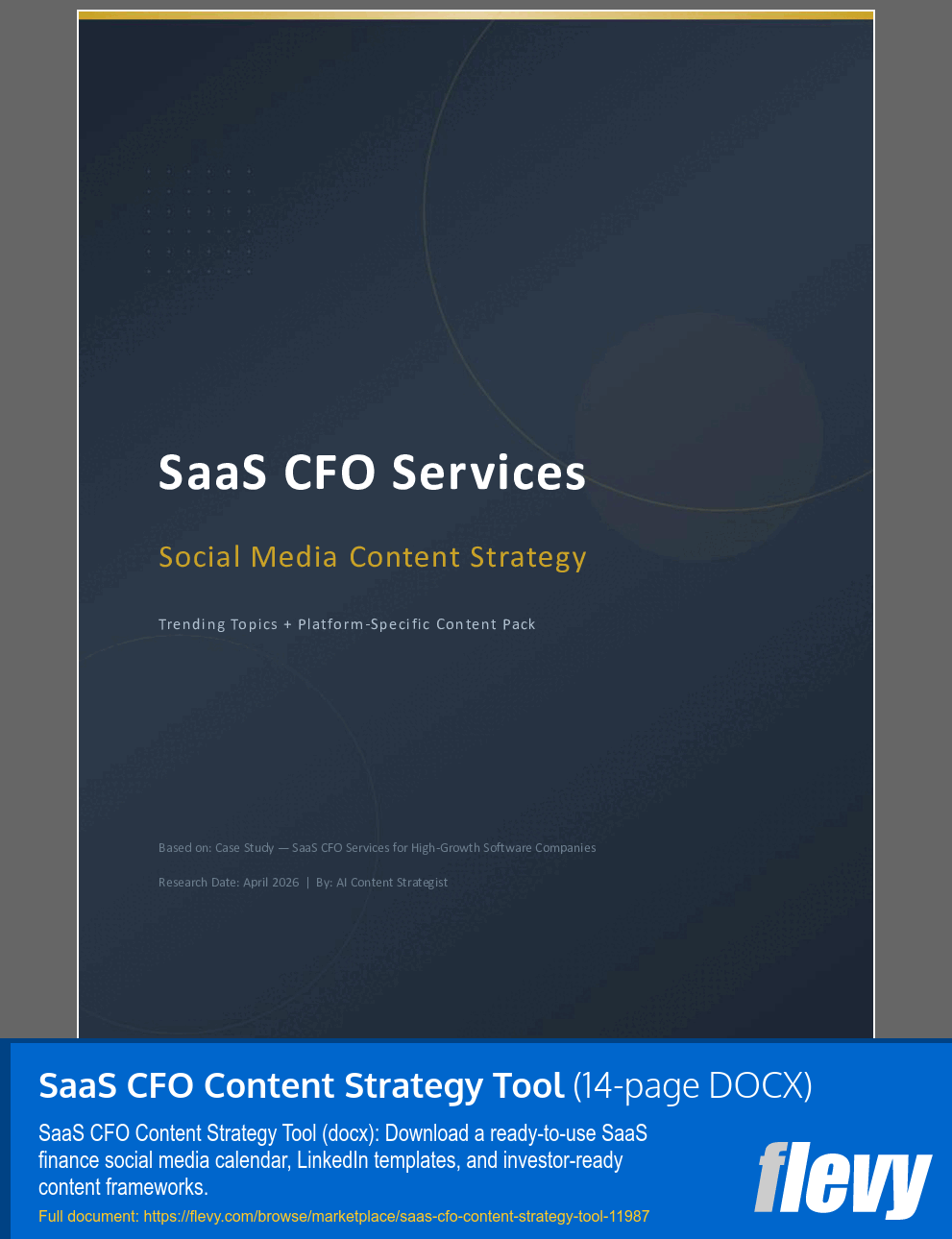 SaaS CFO Content Strategy Tool (14-page Word document) Preview Image