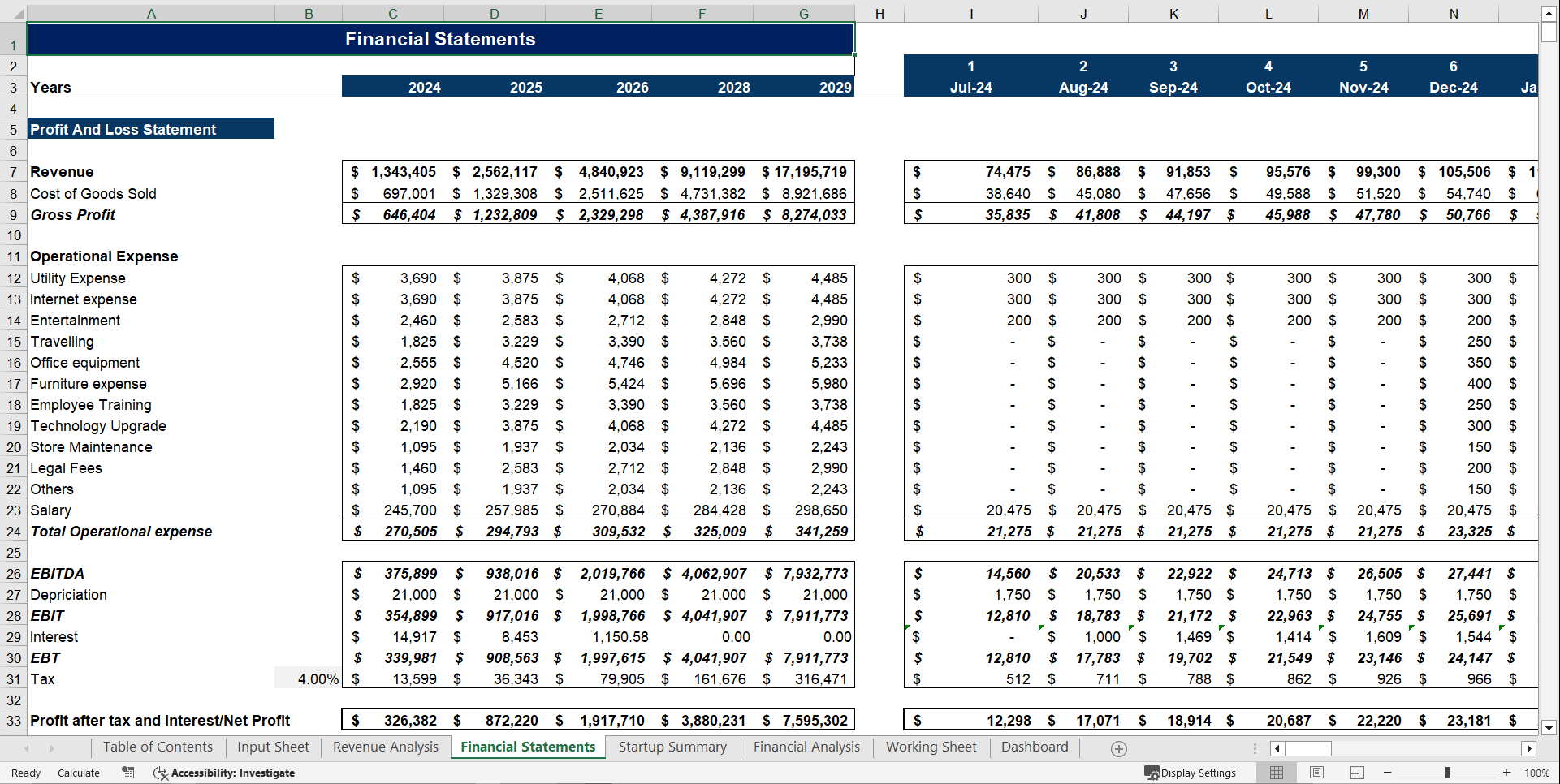 Retail Clothing Store Financial Model Template (Excel template (XLSX)) Preview Image
