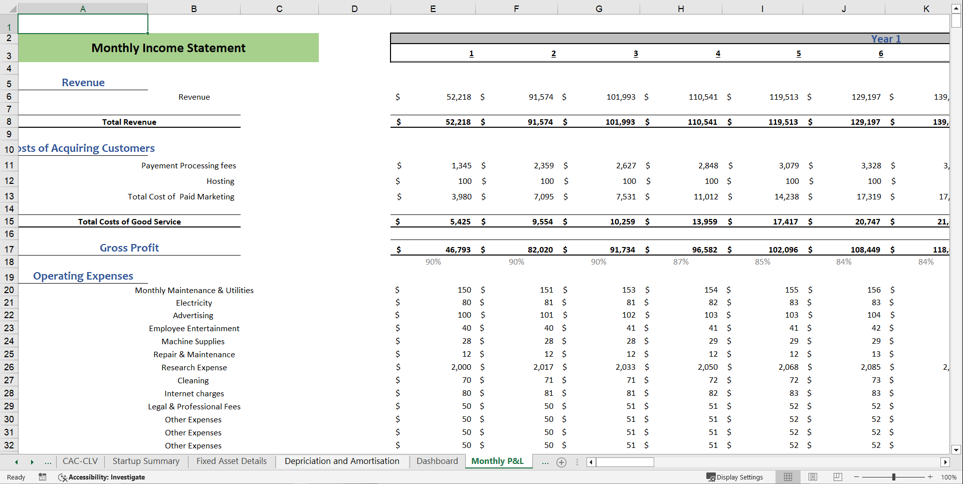 Ride-Hailing Financial Model Template (Excel template (XLSX)) Preview Image