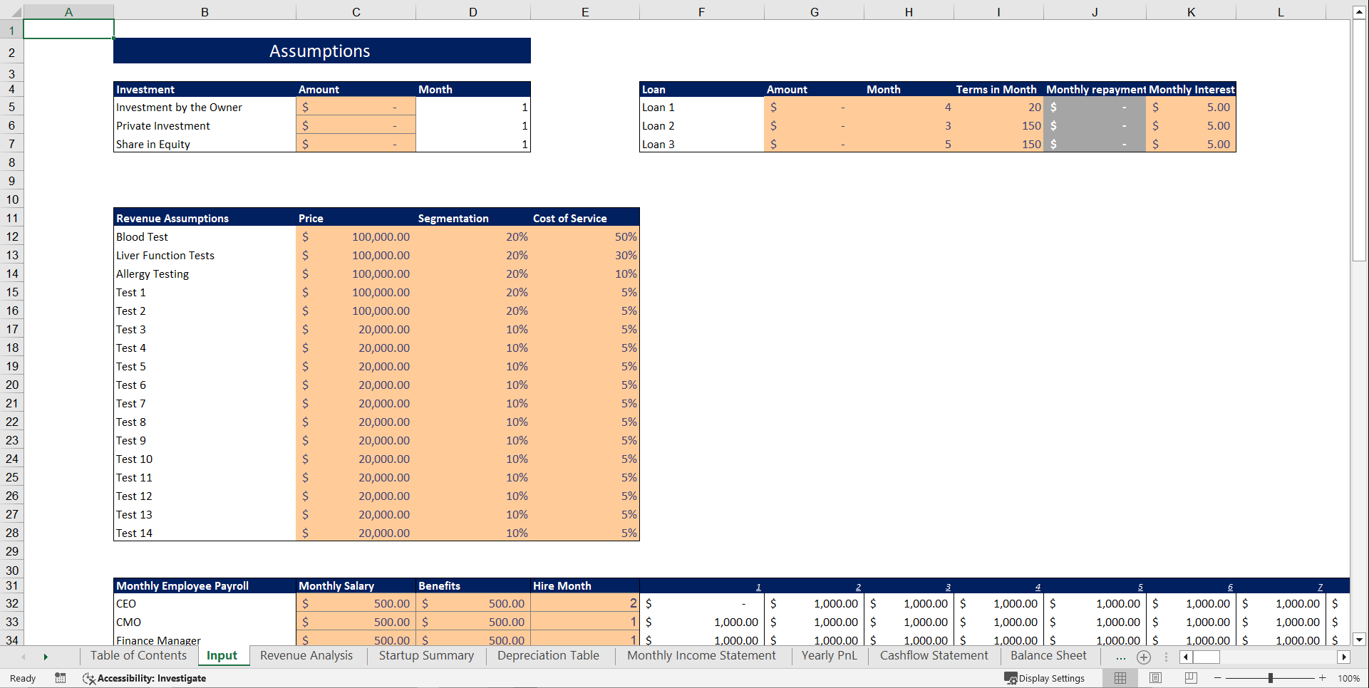 Clinical Laboratory Financial Model Template (Excel template (XLSX)) Preview Image