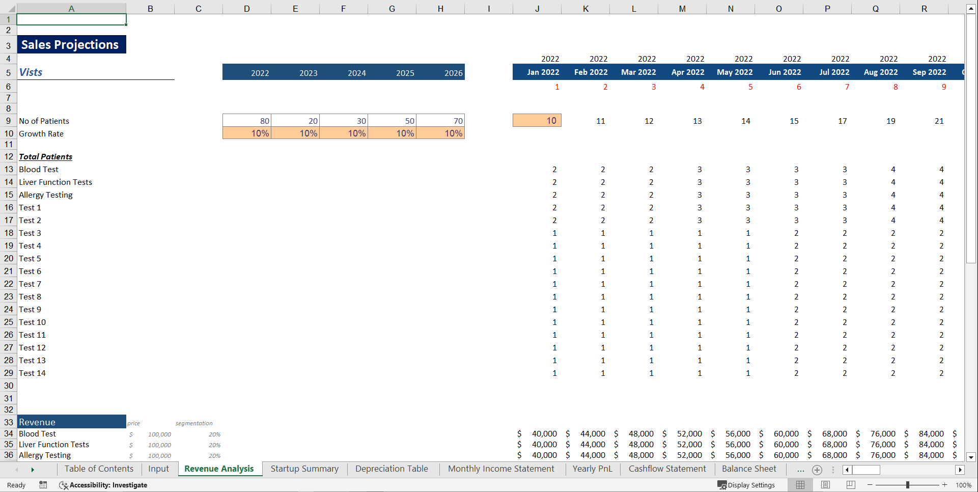 Clinical Laboratory Financial Model Template (Excel template (XLSX)) Preview Image