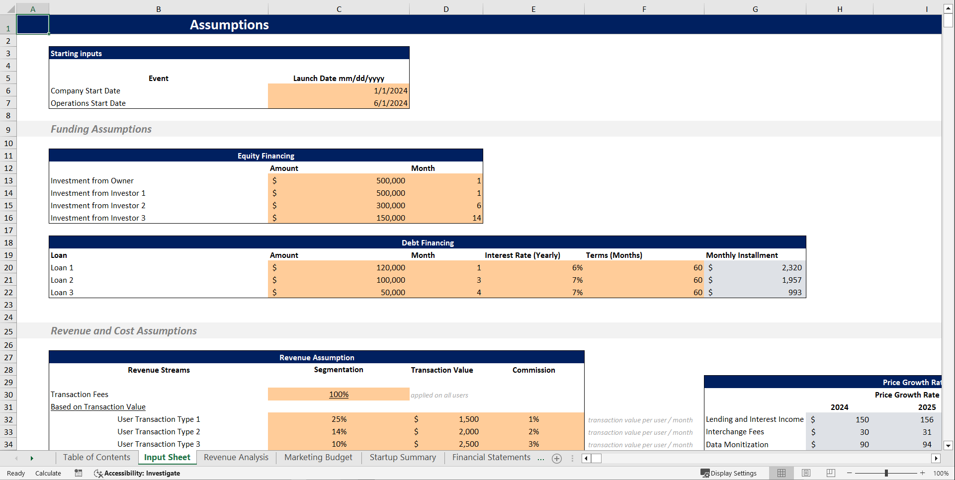 Fintech Financial Model Template (Excel template (XLSX)) Preview Image