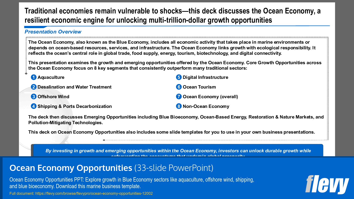 Ocean Economy Opportunities (33-slide PPT PowerPoint presentation template (PPTX)) Preview Image