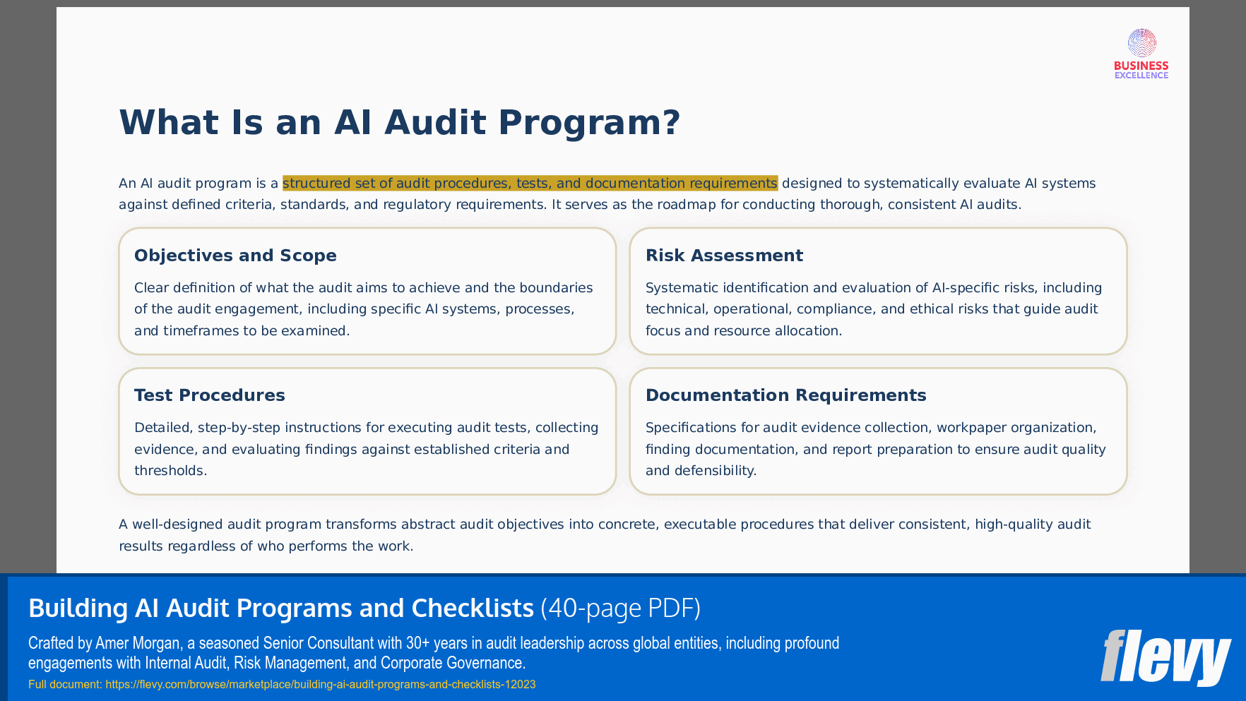 Building AI Audit Programs and Checklists (40-page PDF document) Preview Image