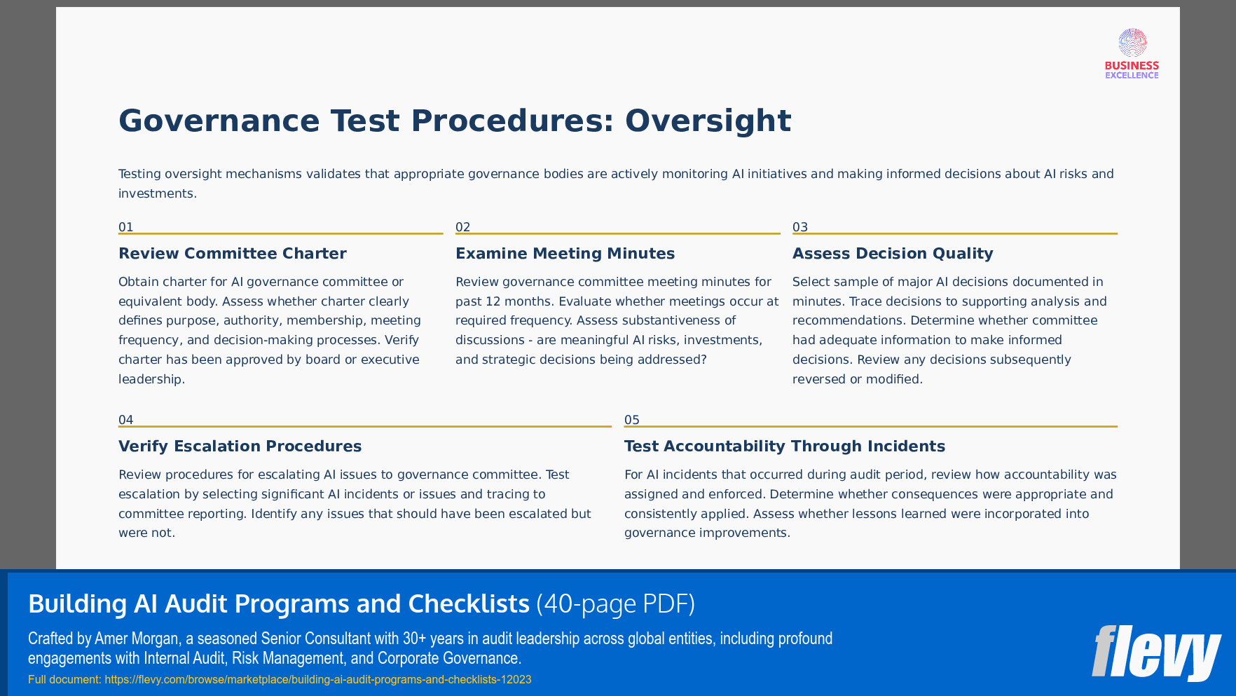Building AI Audit Programs and Checklists (40-page PDF document) Preview Image