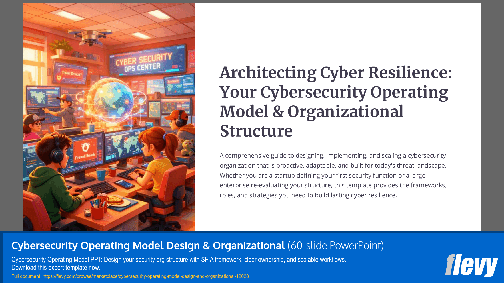 Cybersecurity Operating Model Design & Organizational (60-slide PPT PowerPoint presentation template (PPTX)) Preview Image