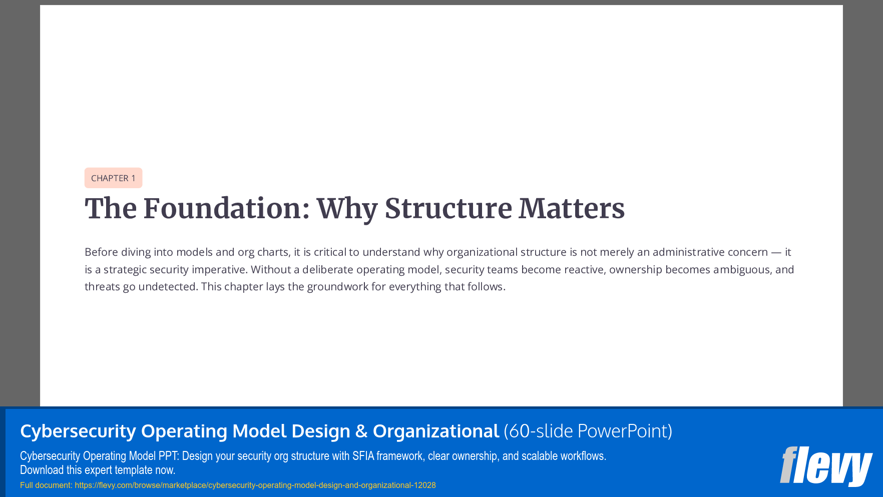 Cybersecurity Operating Model Design & Organizational (60-slide PPT PowerPoint presentation template (PPTX)) Preview Image
