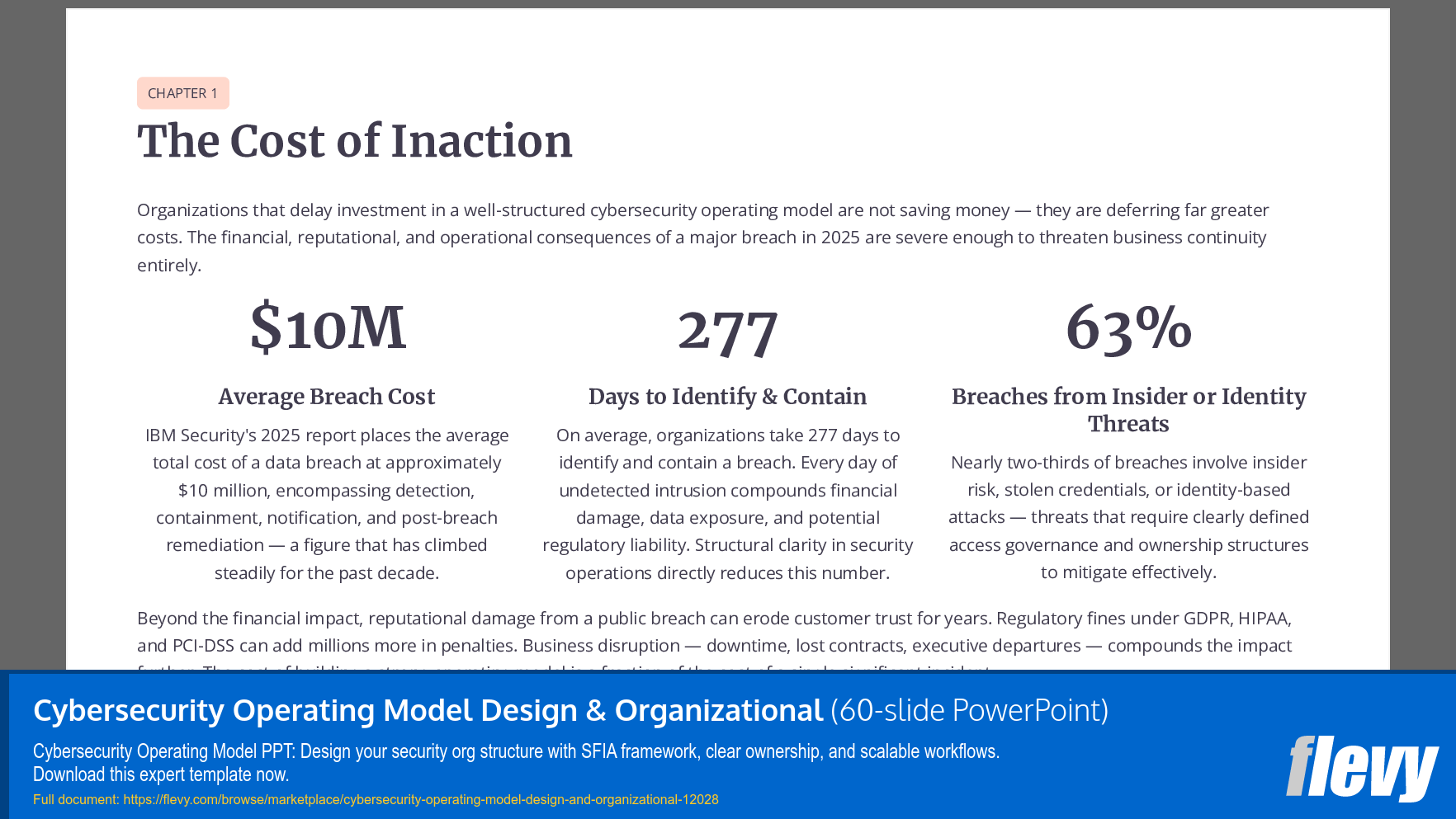 Cybersecurity Operating Model Design & Organizational (60-slide PPT PowerPoint presentation template (PPTX)) Preview Image