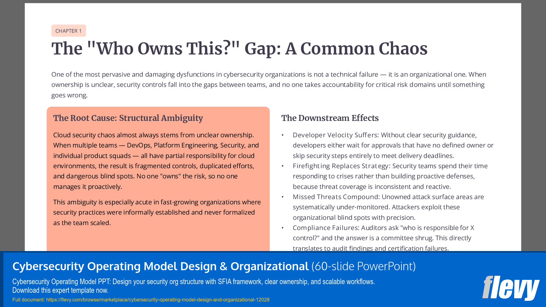 Cybersecurity Operating Model Design & Organizational (60-slide PPT PowerPoint presentation template (PPTX)) Preview Image