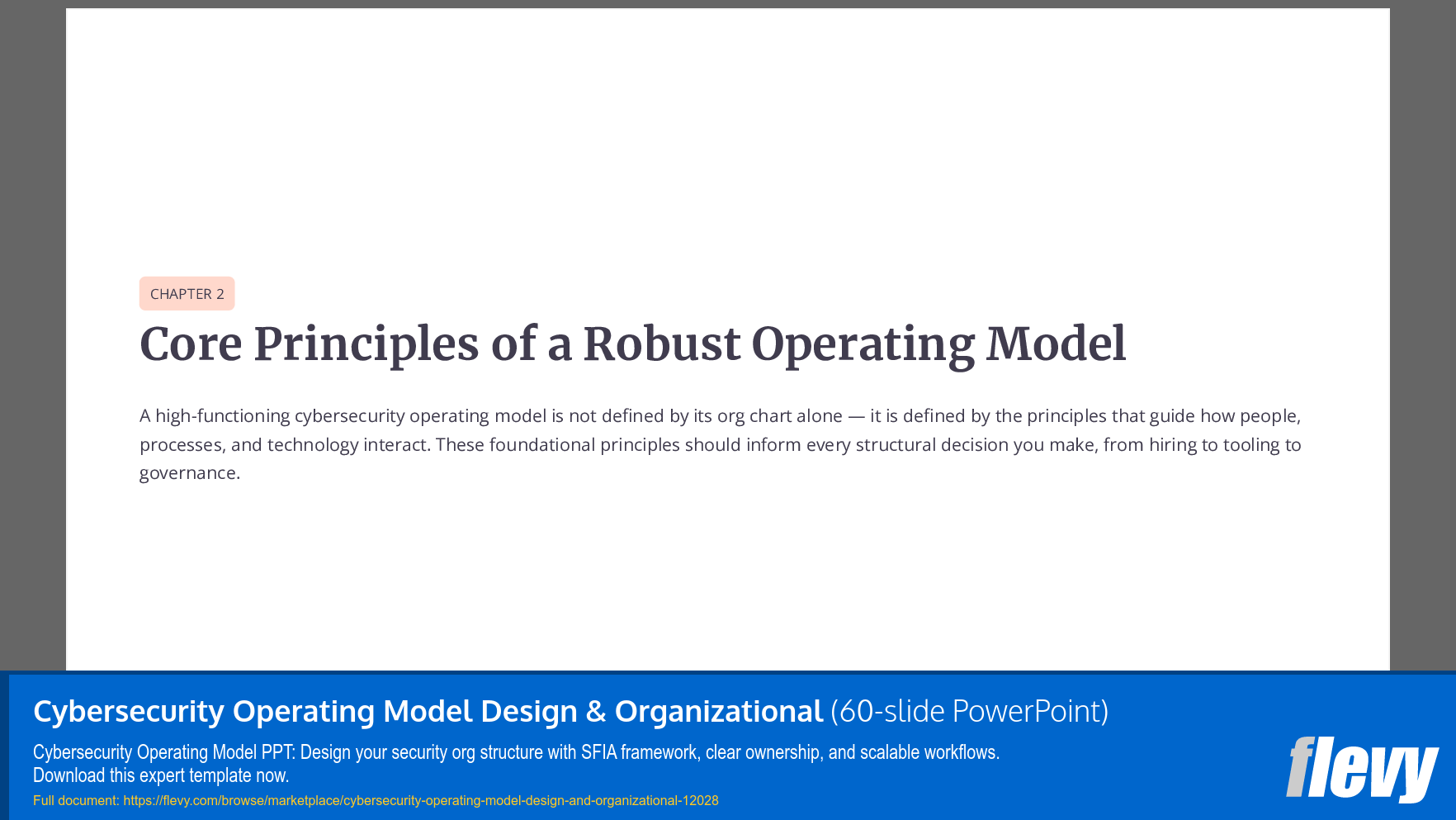 Cybersecurity Operating Model Design & Organizational (60-slide PPT PowerPoint presentation template (PPTX)) Preview Image