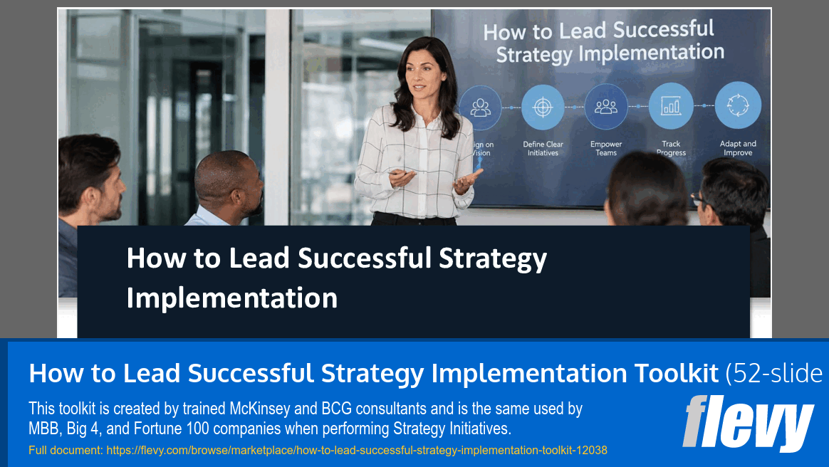 How to Lead Successful Strategy Implementation Toolkit (52-slide PPT PowerPoint presentation template (PPTX)) Preview Image