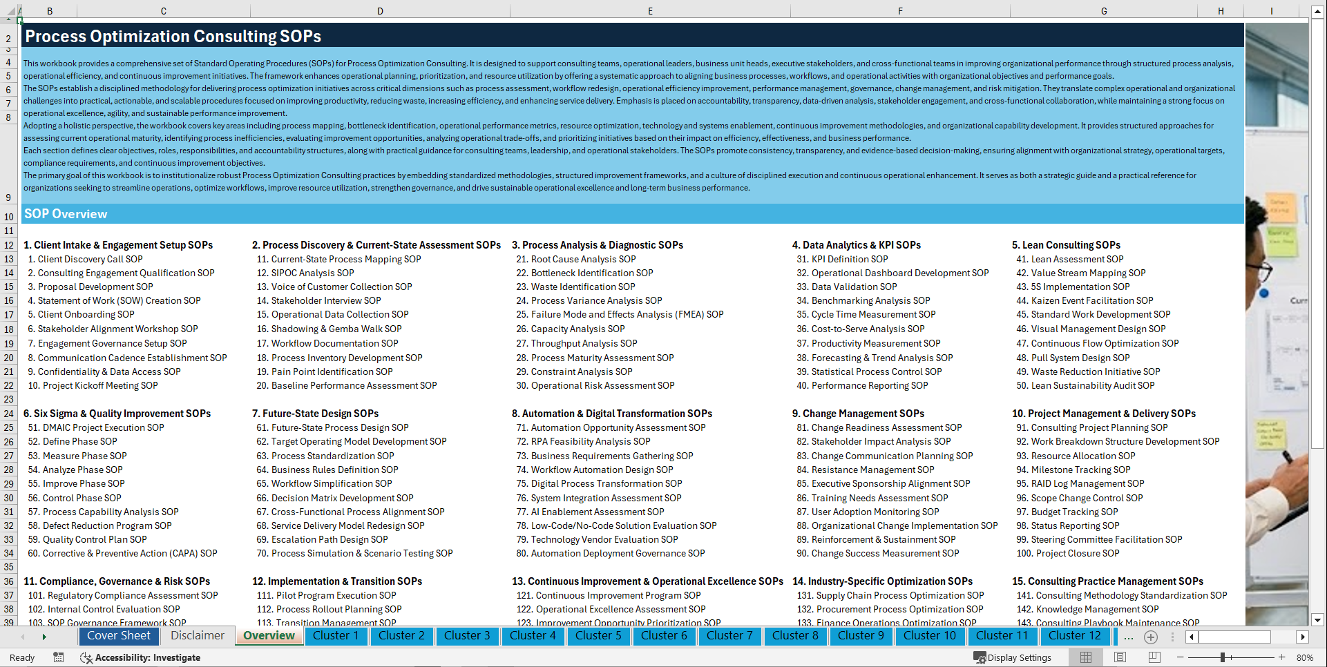 100+ Process Optimization Consulting SOPs (Excel template (XLSX)) Preview Image
