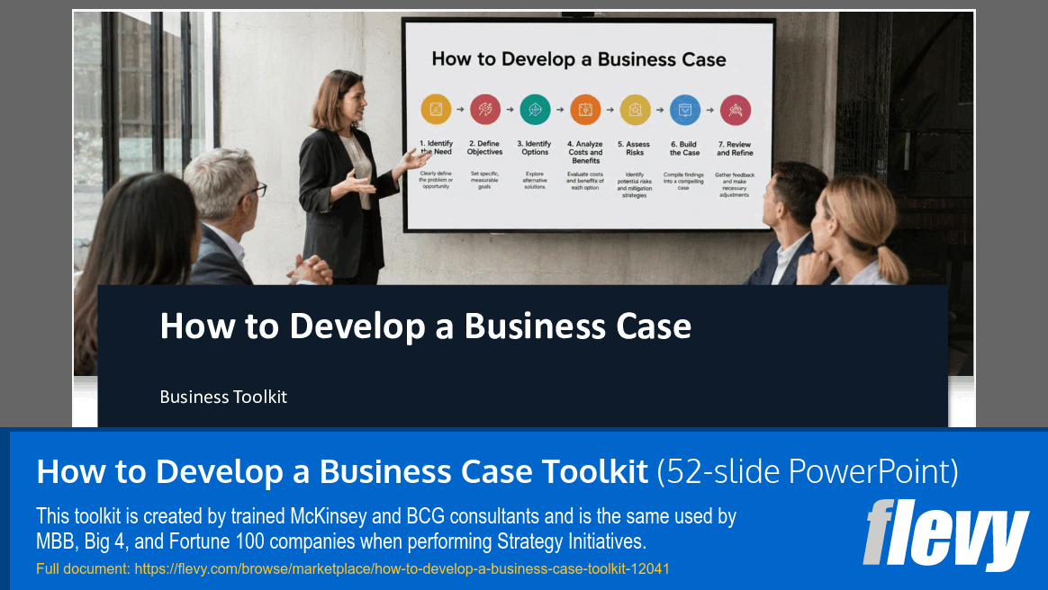 How to Develop a Business Case Toolkit (52-slide PPT PowerPoint presentation template (PPTX)) Preview Image