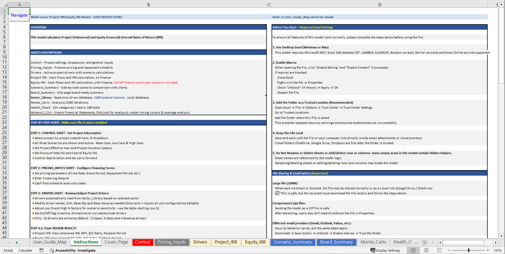 Professional Multi-Sector Financial Modeling Platform (Excel template (XLSM)) Preview Image
