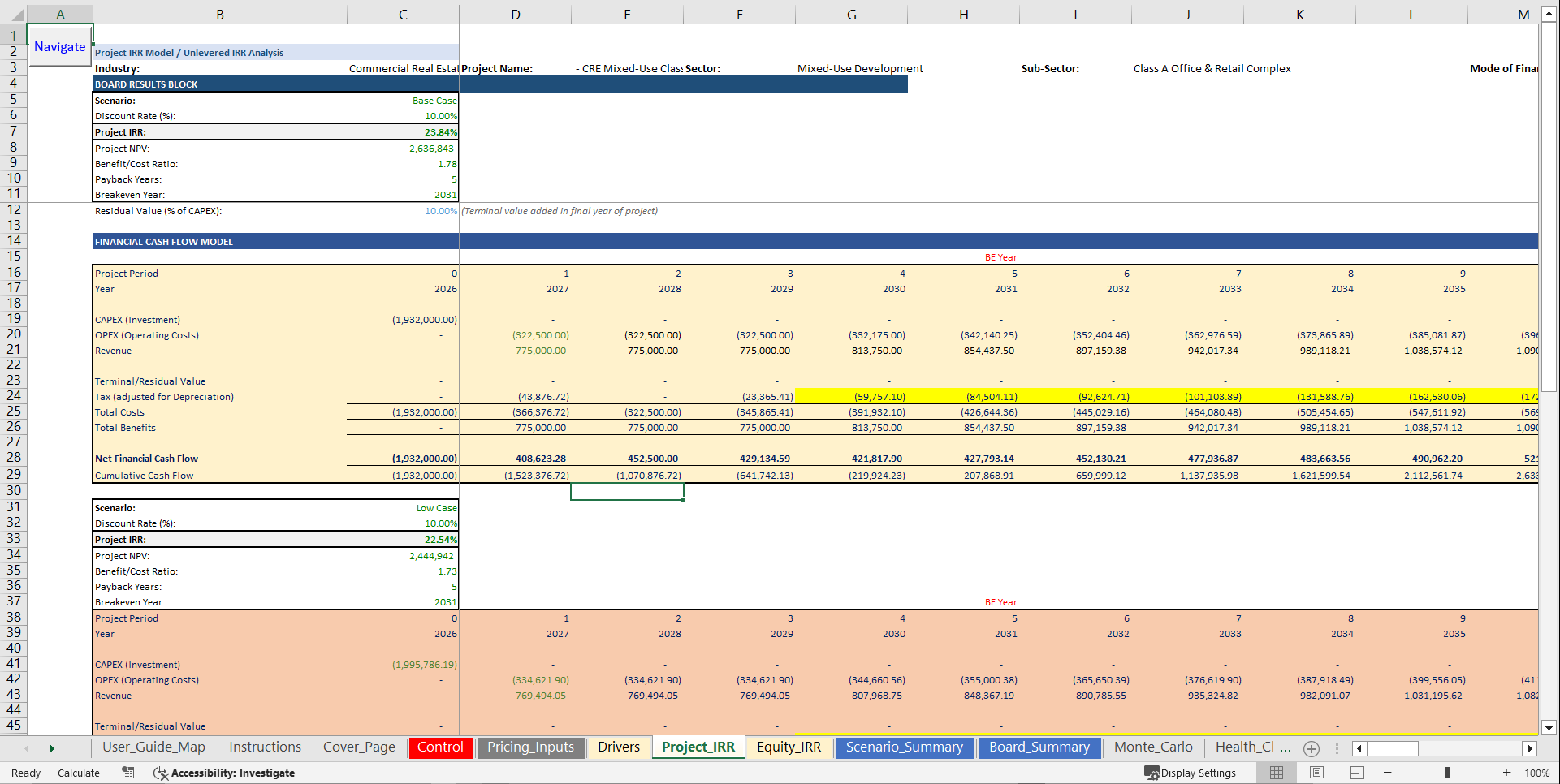 Professional Multi-Sector Financial Modeling Platform (Excel template (XLSM)) Preview Image
