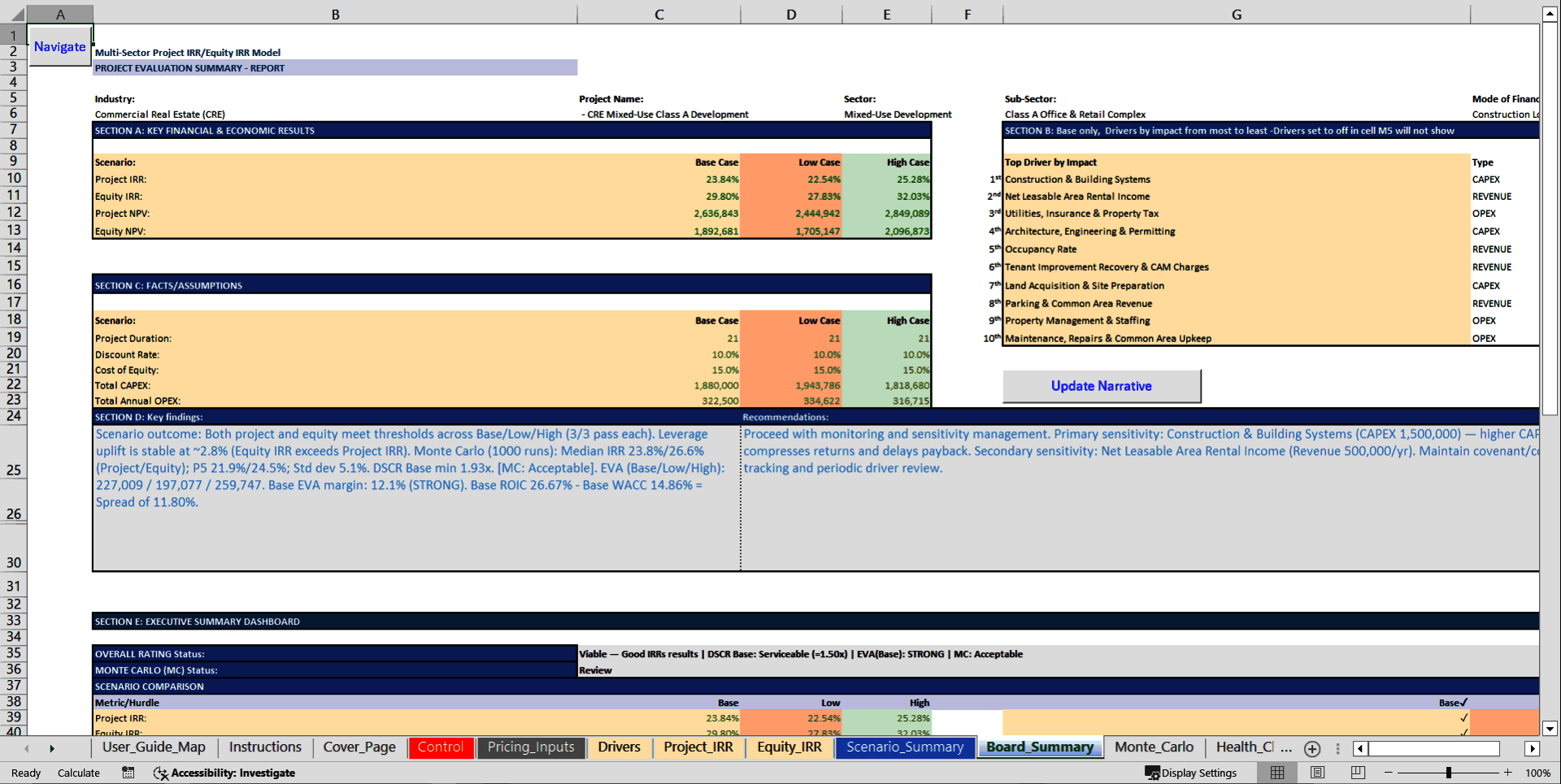 Professional Multi-Sector Financial Modeling Platform (Excel template (XLSM)) Preview Image