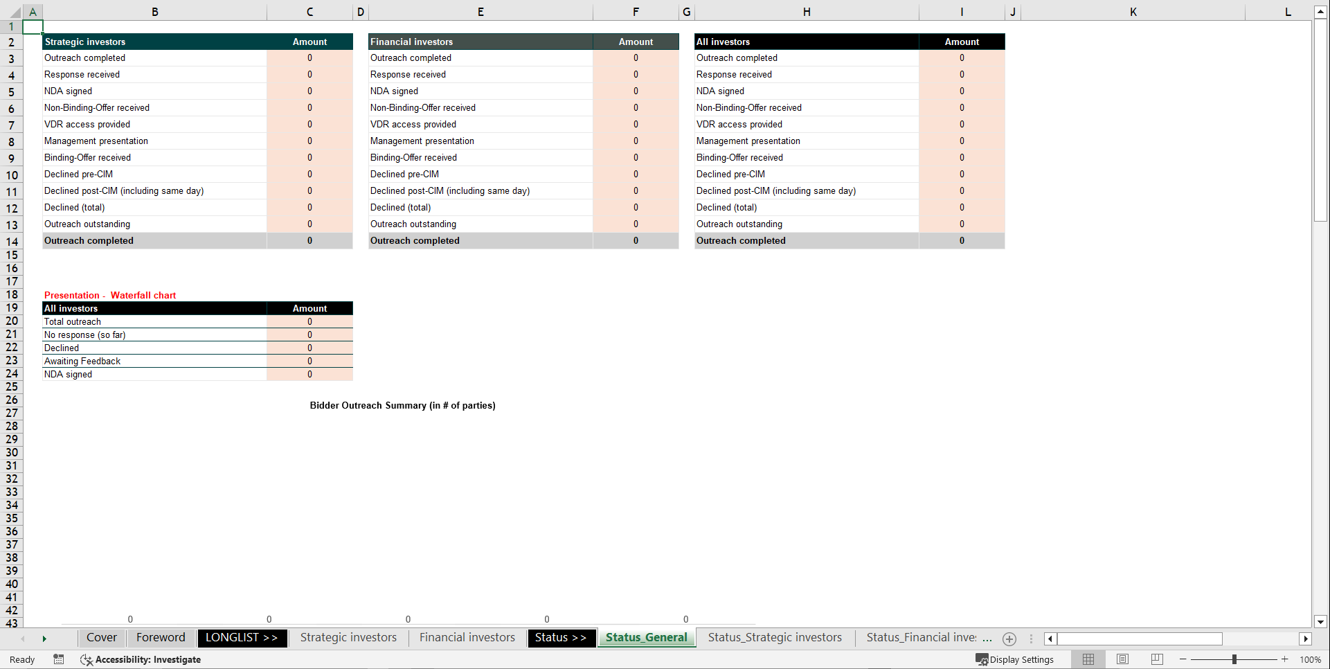 M&A Target Longlist & Outreach Tracker Excel Template (Excel template (XLSX)) Preview Image