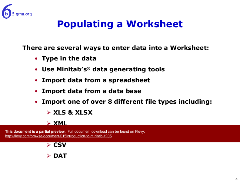 015_Introduction to Minitab (20-slide PPT PowerPoint presentation (PPT)) Preview Image