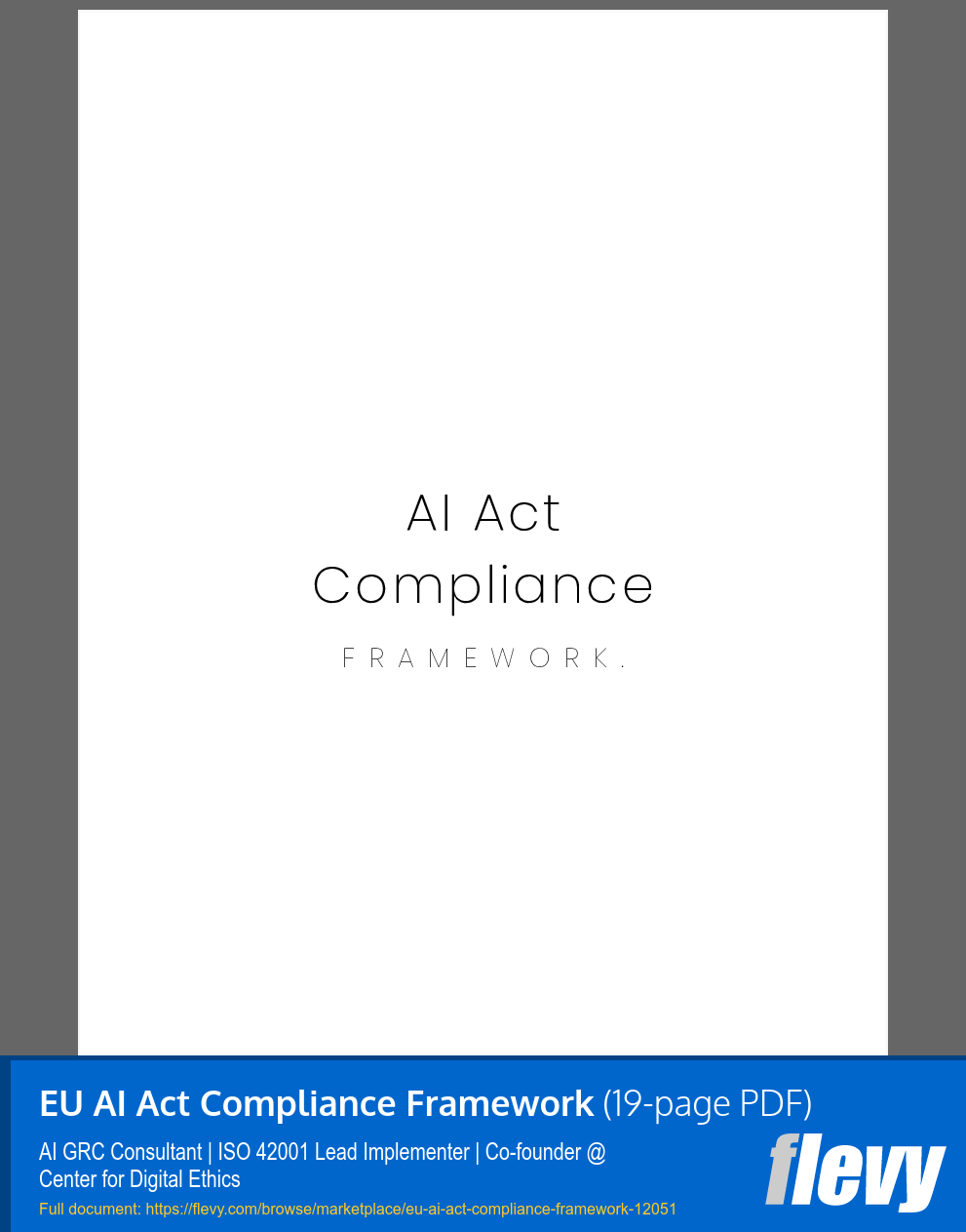 EU AI Act Compliance Framework (19-page PDF document) Preview Image
