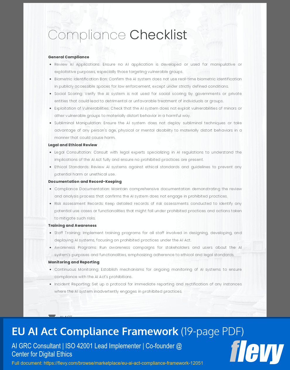 EU AI Act Compliance Framework (19-page PDF document) Preview Image
